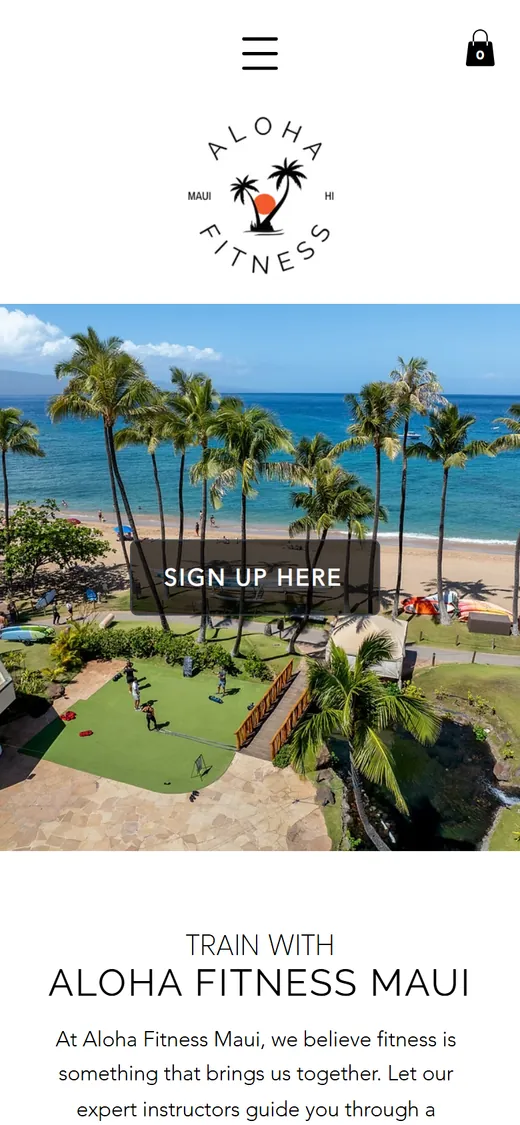 Aloha Fitness Maui on a phone, before