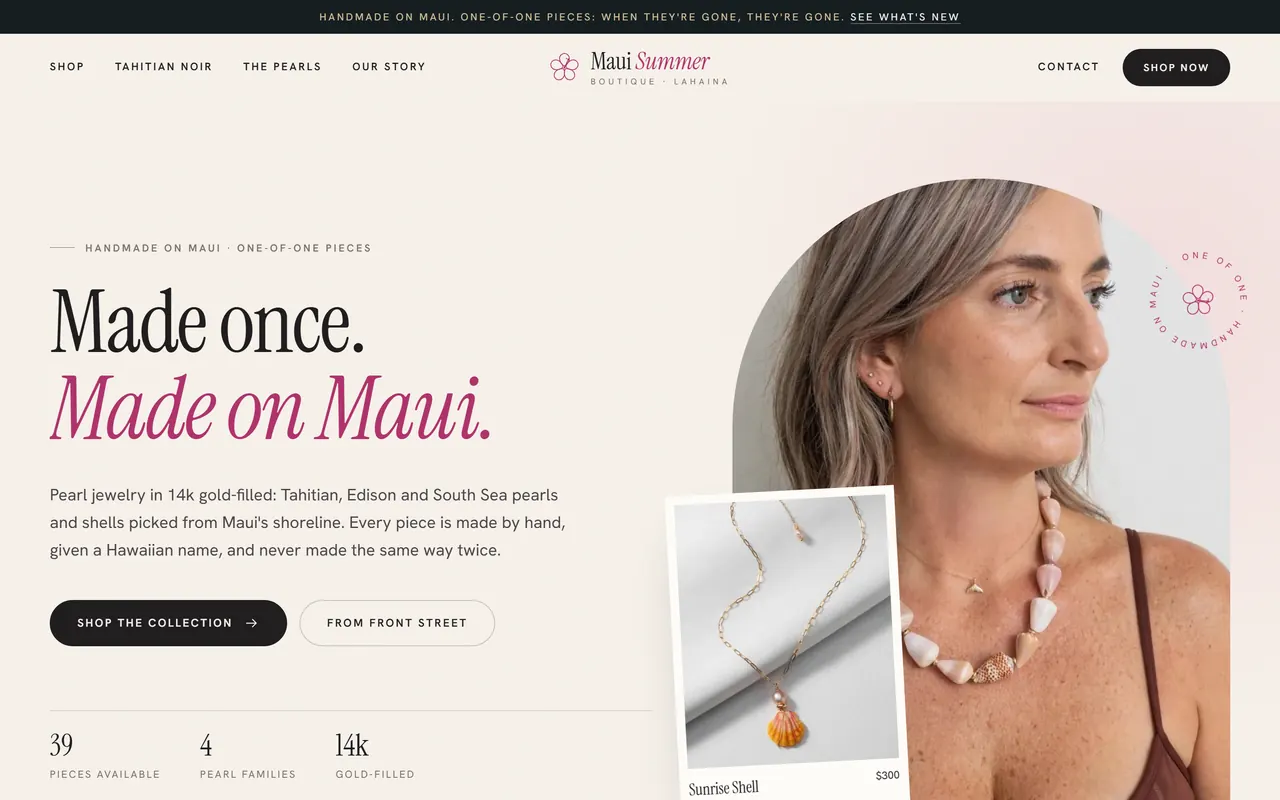 Maui Summer Boutique on a laptop, after