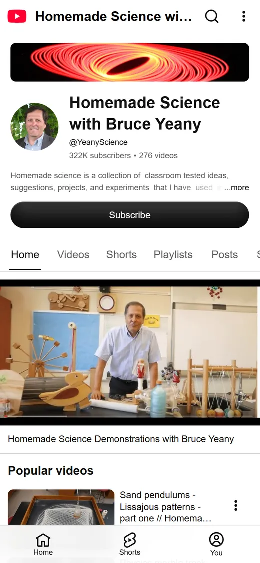 Homemade Science with Bruce Yeany on a phone, before