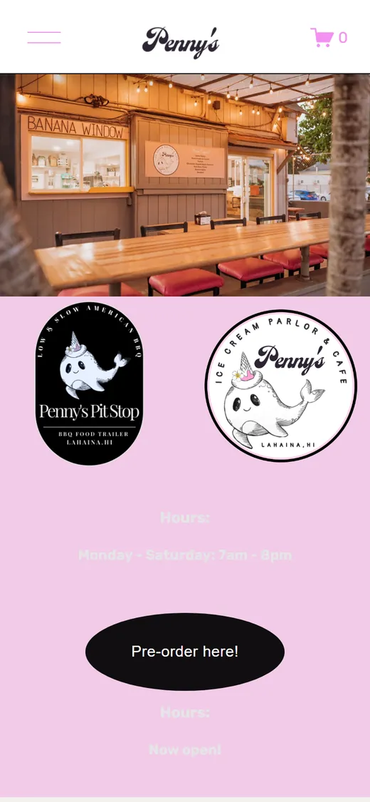 Penny’s Ice Cream Parlor & Cafe on a phone, before